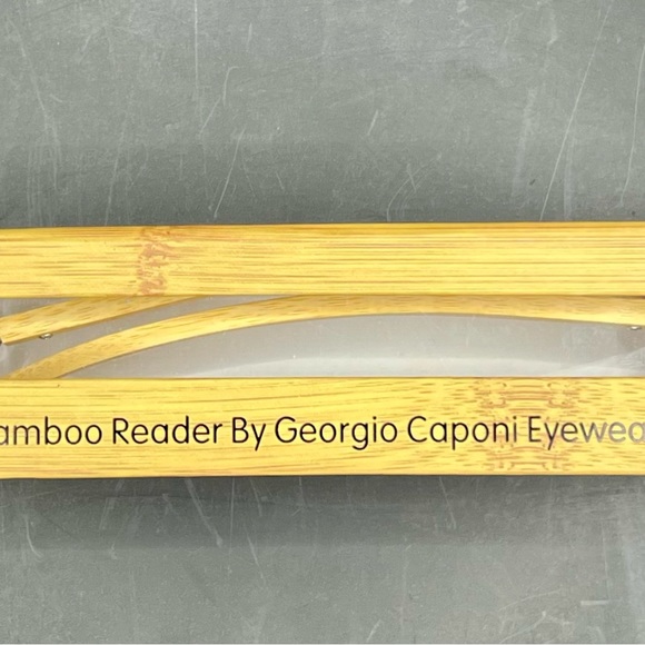 BRAND NEW Bamboo Rimless Reader Glasses by Georgio Caponi - +1.0 w/Bamboo Case - Picture 7 of 9